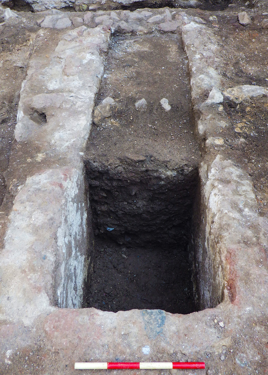 An example of one of the stone lined graves resized Exeter Cathedral