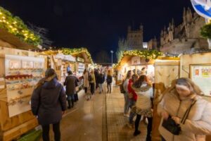 Christmas market stalls