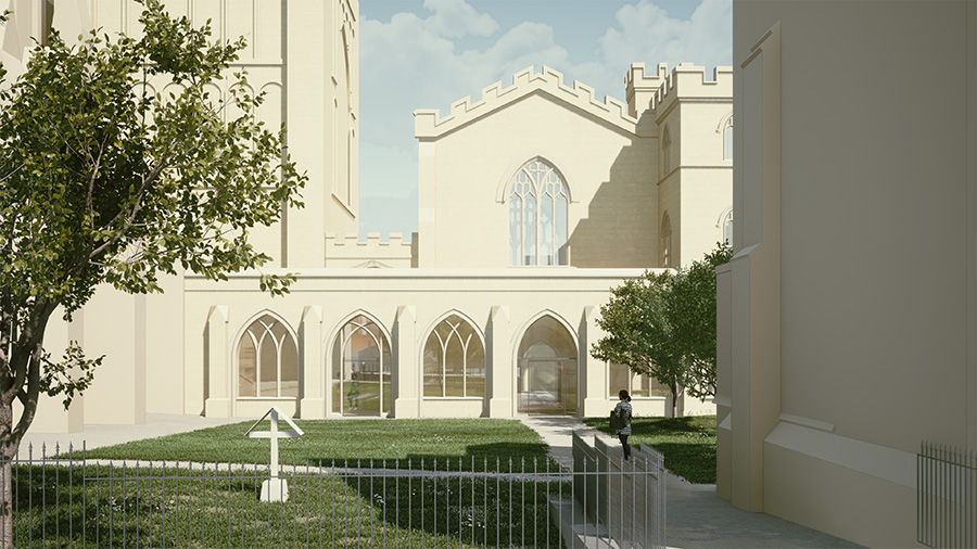 Design for the new Cloister Gallery. Image: Acanthus Clews Architects/Marvin Chic