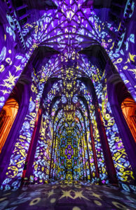 Luxmuralis' The Storytellers sound and light experience at Winchester Cathedral. 