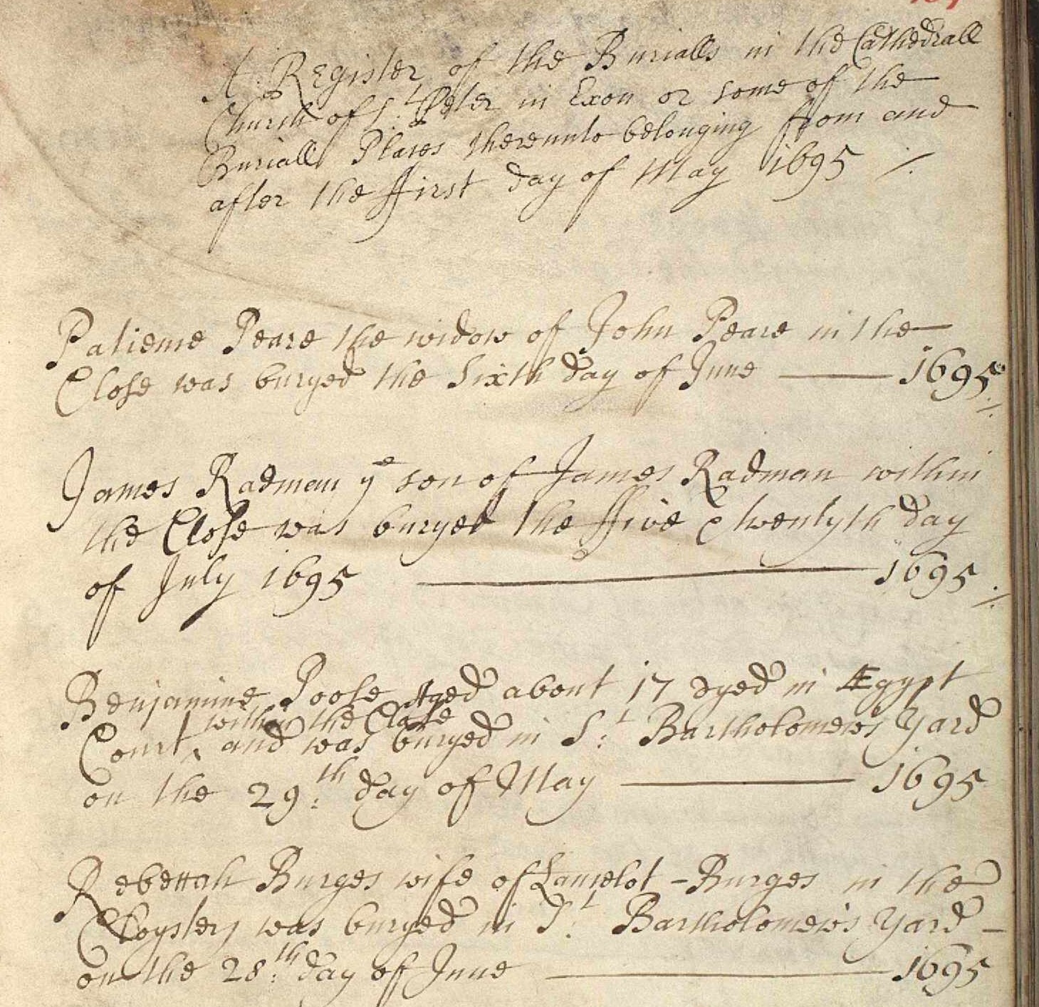 Cathedral Life_20260612_Burial registers Southernhay etc