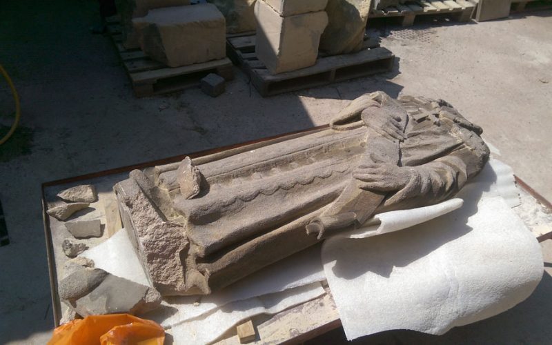 The statue removed to the stonemasons' yard.